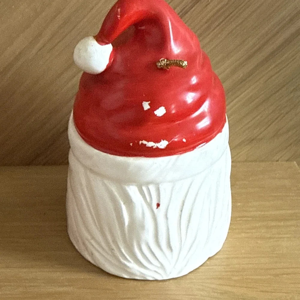 Vintage Santa Ron Gordon Designs Porcelain Head Bell Christmas Decor Red White